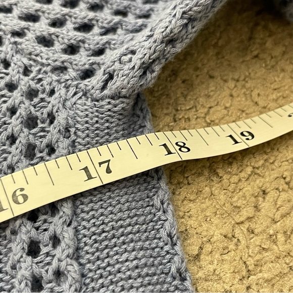 ANDREA JOVINE Periwinkle 3/4 Sleeve Scoop Neck Knit Sweater Size Medium - Picture 3 of 8